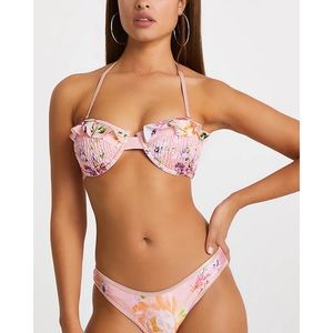 River Island Pink Floral Bikini Bottom